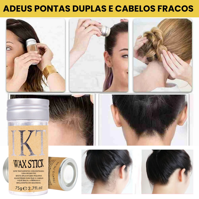 Cera em Bastão Wax Stick: Cabelo Modelado e Livre de Frizz