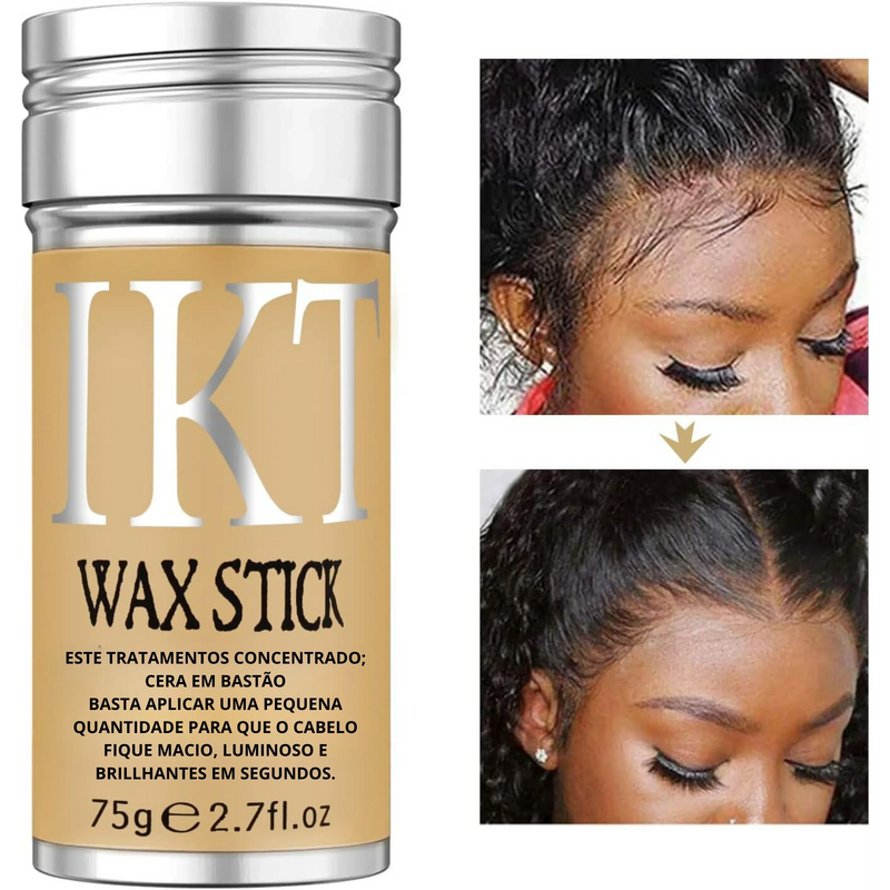 Cera em Bastão Wax Stick: Cabelo Modelado e Livre de Frizz