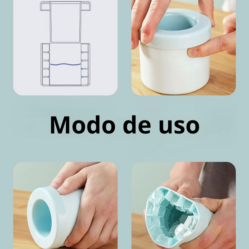 Forma de Gelo de Silicone FrostFlex: Molde cilíndrico com tampa