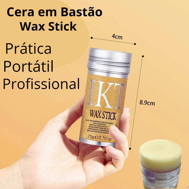 Cera em Bastão Wax Stick: Cabelo Modelado e Livre de Frizz